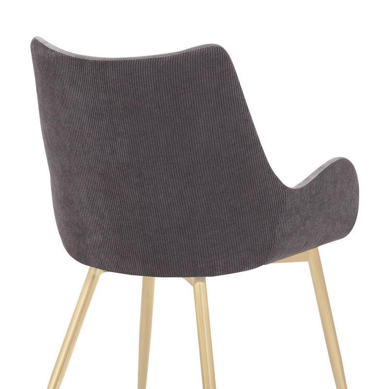 ErgoComfort Two-Tone Grey Fabric & Gold Metal High Arm Chair