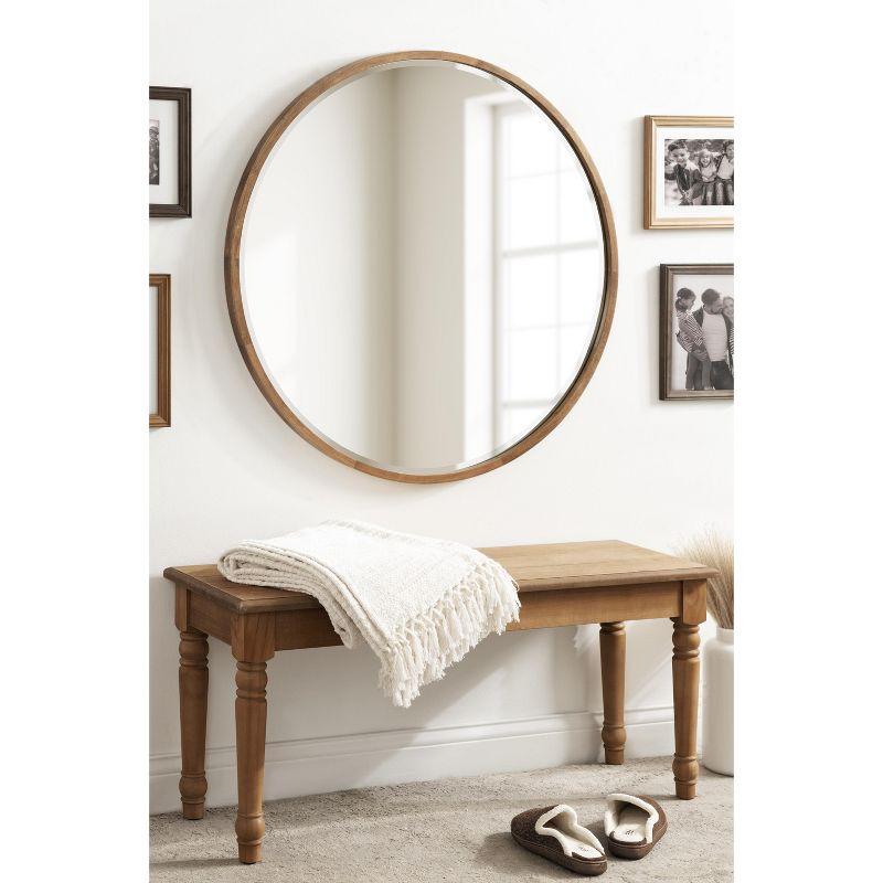 Kate and Laurel McLean Round Wood Framed Wall Mirror