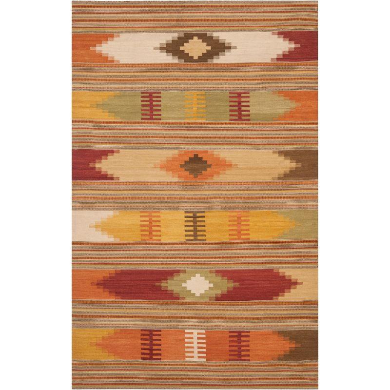 Kilim NVK177 Hand Woven Area Rug - Red/Multi - 6'x9' - Safavieh.