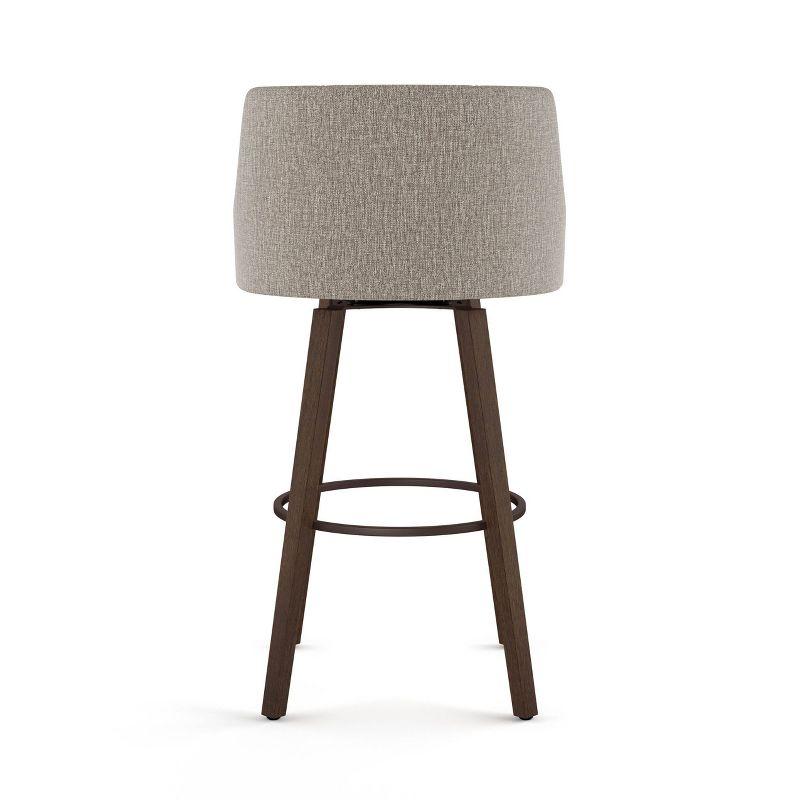 Ramon 24'' Elegant Brown Wood and Metal Swivel Counter Stool