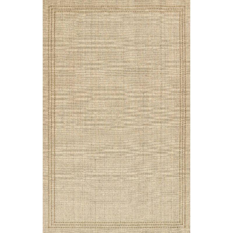 Natural Striped 8' x 10' Handloomed Wool and Synthetic Rug