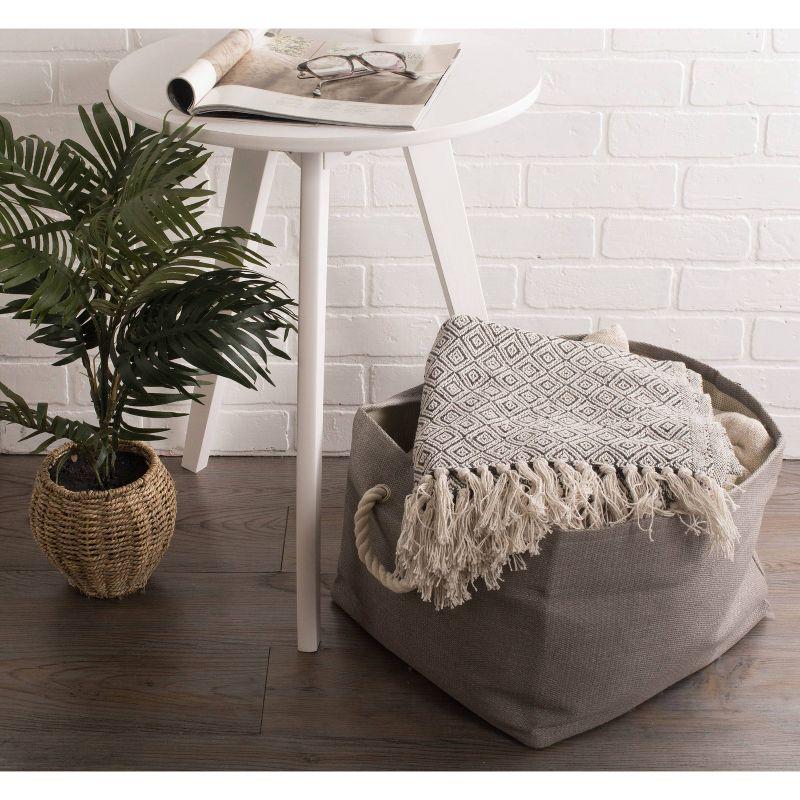 50"x60" Fields of Diamond Throw Blanket Dark Gray - Design Imports: Hypoallergenic, Machine Washable