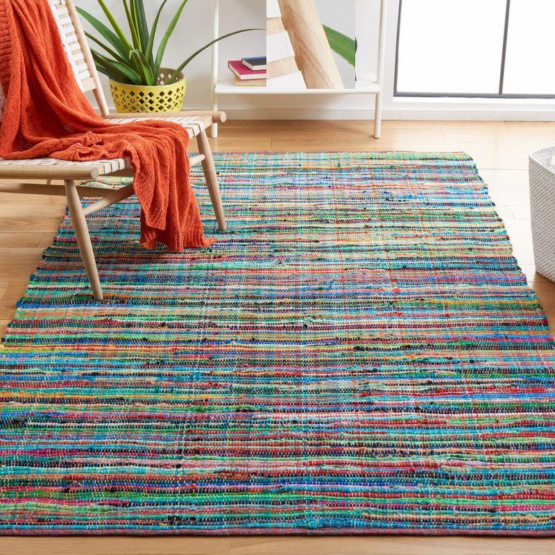 Rag Area Rug RAR240 Hand Woven Area Rug - Green/Multi - 3'x5' - Safavieh.