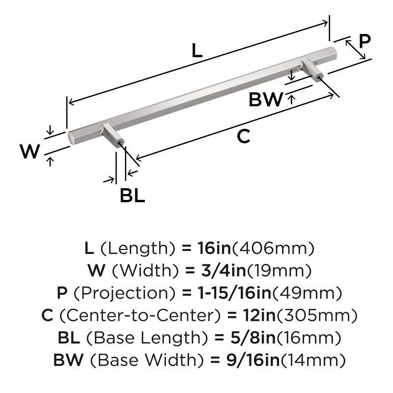 12-Inch Polished Chrome Modern Industrial Bar Pull