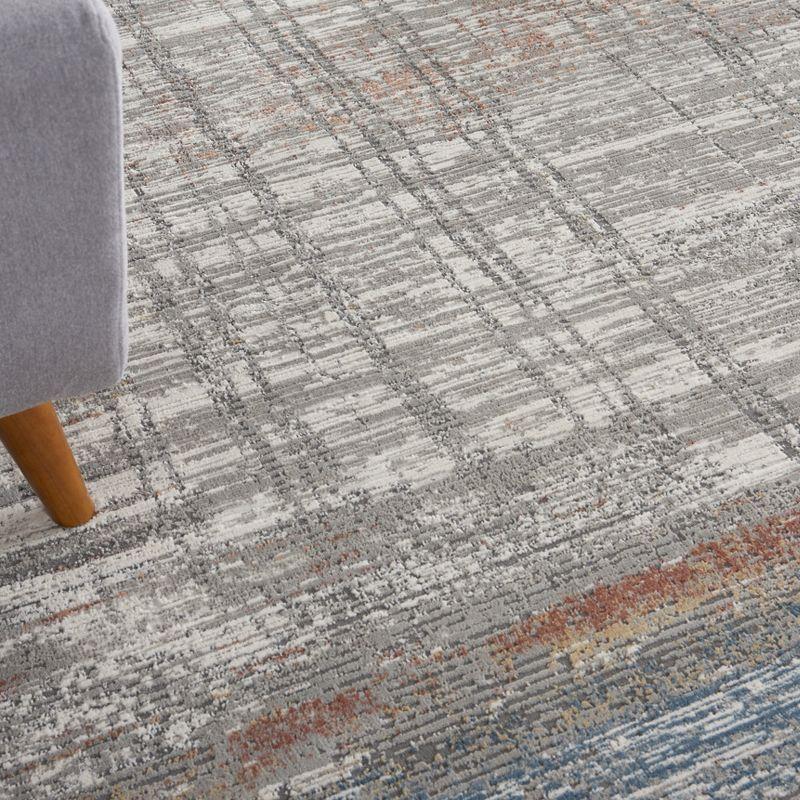 Nourison Rustic Textures Modern Distressed Indoor Area Rug Grey/Multi 9'3" x 12'9"