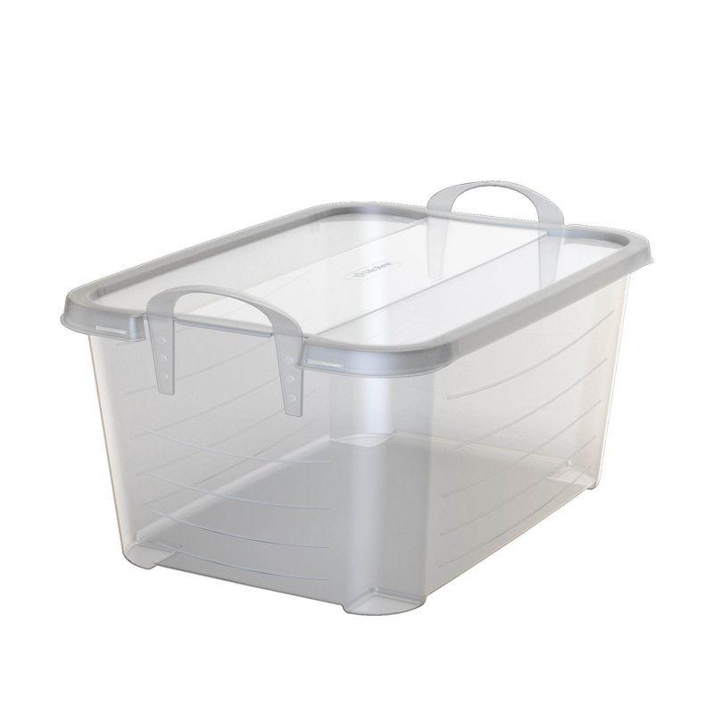 Clear Stackable Plastic Storage Box with Lid, 55 Quart