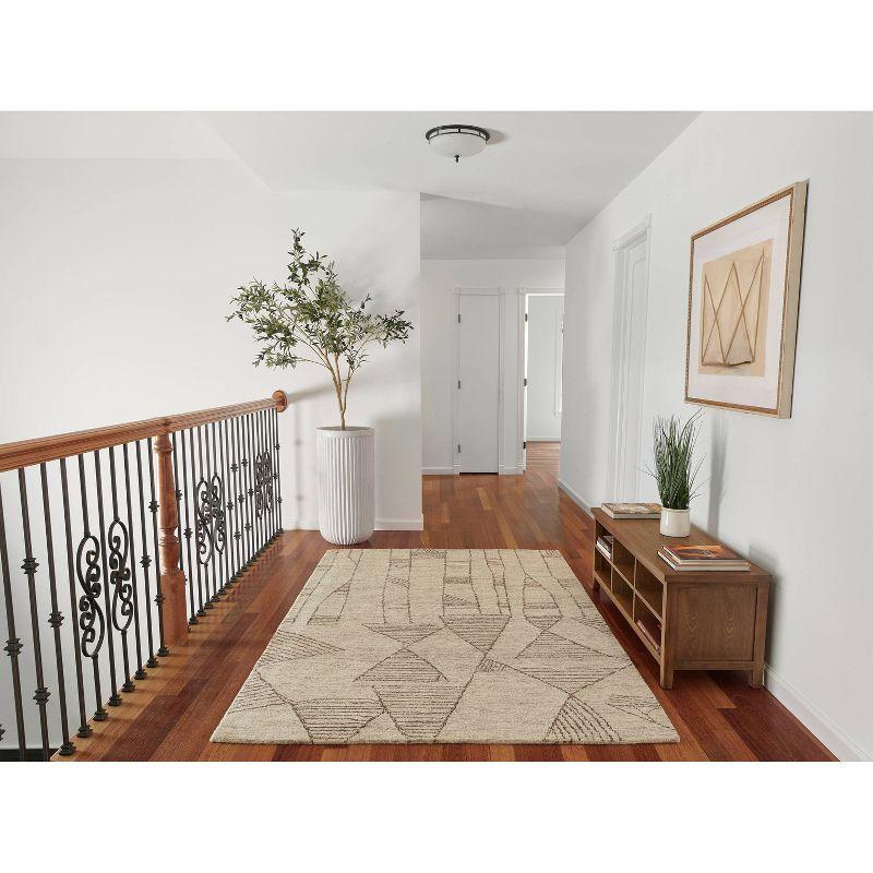 Momeni 5'x8' Teppe Geometric Handtufted Area Rug Gray: Wool, Low Pile, Indoor, Rectangle, Classic Pattern