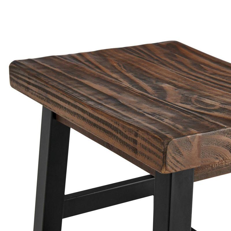 26" Pomona Reclaimed Wood Counter Height Barstool with Metal Legs Brown - Alaterre Furniture