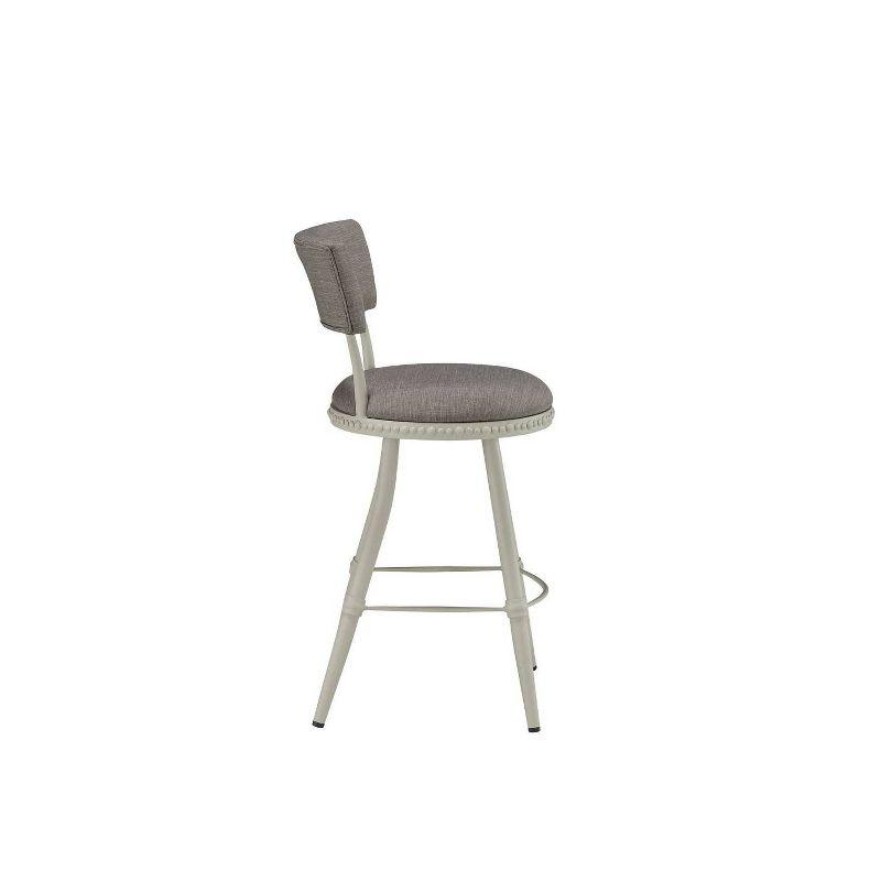 Gray Adjustable Swivel Metal Barstool with Padded Seat