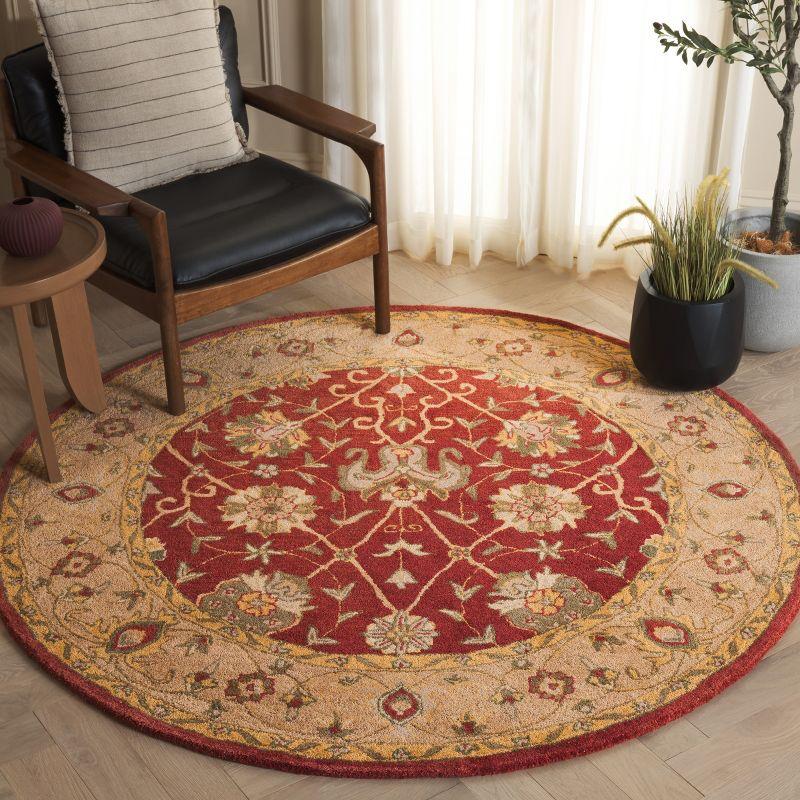 Antiquity AT21 Hand Tufted Indoor Area Rug - Rust - 4'6"x6'6" Oval - Safavieh