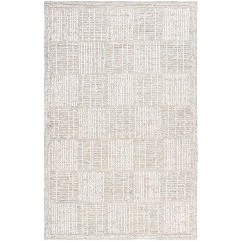 Abstract ABT275 Handmade Tufted Area Rug - Grey/Ivory - 4'-0" x 6'-0" - Safavieh