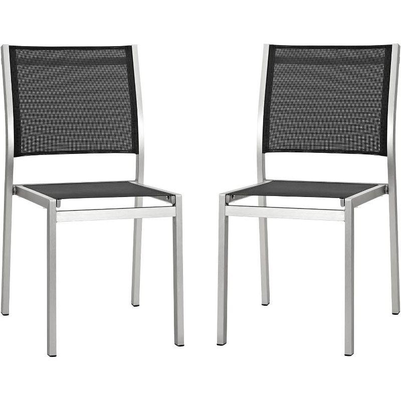 Modway Shore Side Chair Outdoor Patio Aluminum Set of 2