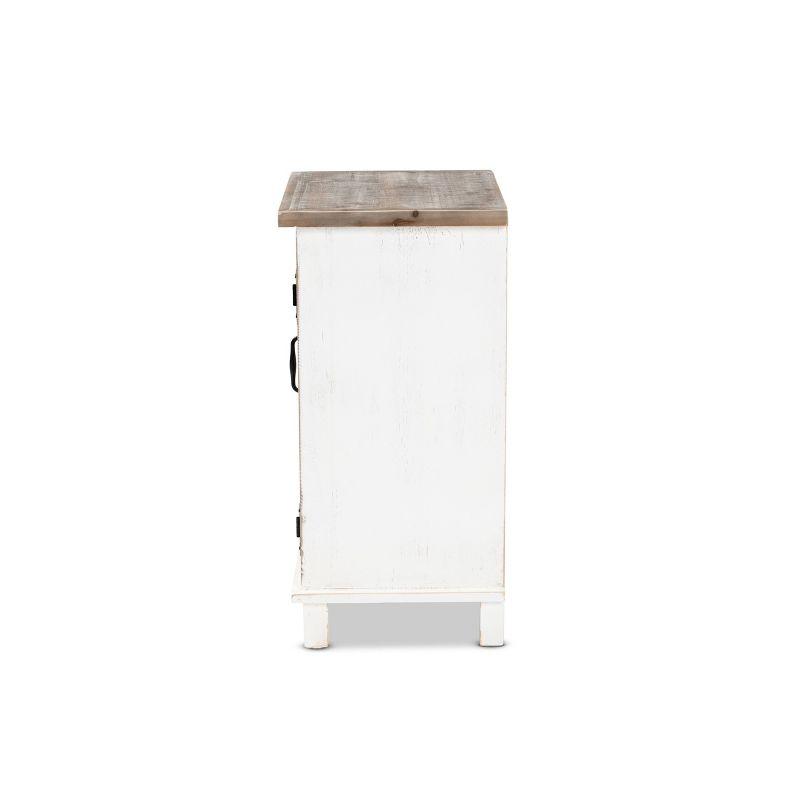 Faron Wood 1 Door Nightstand: Vintage Two-Tone, No Assembly - Baxton Studio