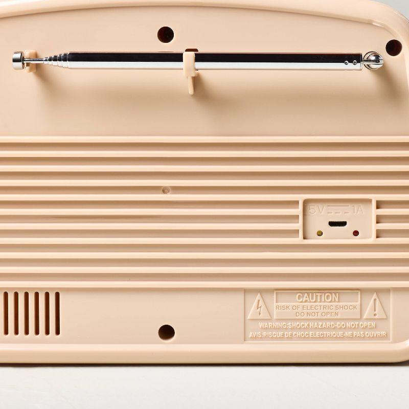Retro Portable AM/FM Bluetooth Radio Tonal Orange: Hearth & Hand™ with Magnolia, Rechargeable, USB Cable Included