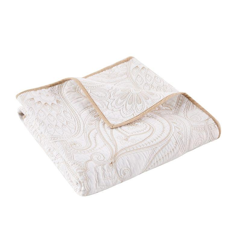 Perla White Quilted Throw - Levtex Home