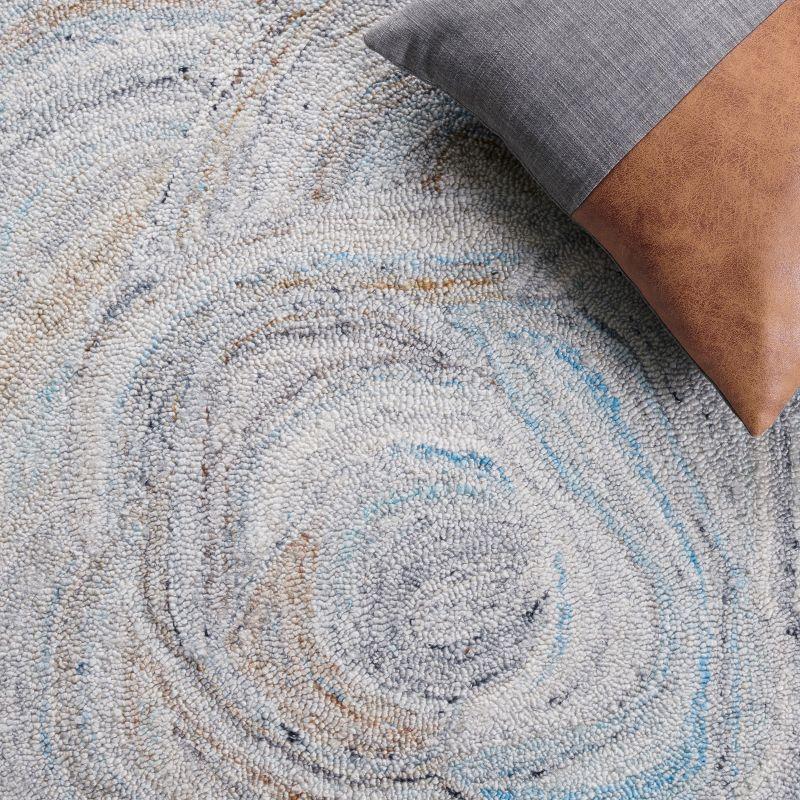 Abstract ABT148 Handmade Indoor Area Rug - Beige/Blue - 6'x9' - Safavieh