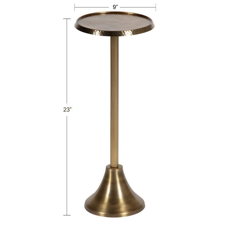 Sanzo Handcrafted Gold Iron Drink Table with Hammered Texture
