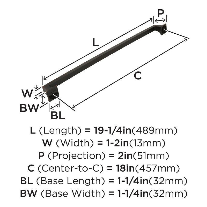 Amerock Mulholland 18 inch (457mm) Center-to-Center Oil-Rubbed Bronze Appliance Pull