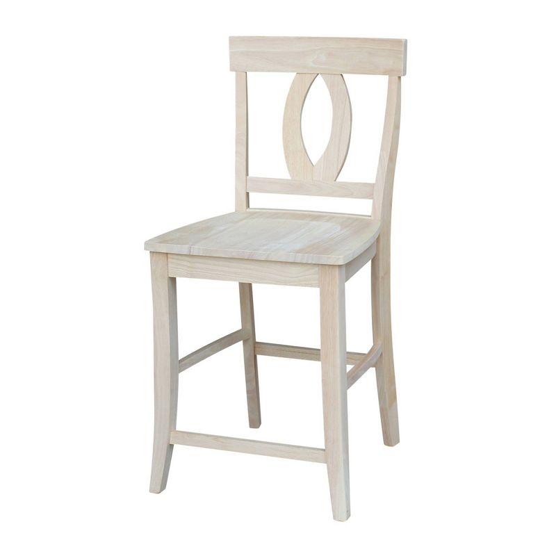 Verona Unfinished Parawood Counter Stool with Cut Out Back