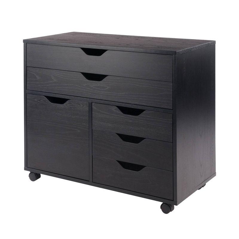 Modern Halifax 5-Drawer Mobile Storage Cabinet in Black