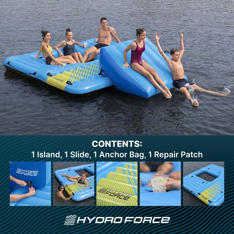 Bestway Hydro Force Detachable Summer Slide 5 Person Inflatable Activity Island with Cup Holders and Heavy Duty Handles for Easy Transport, Blue