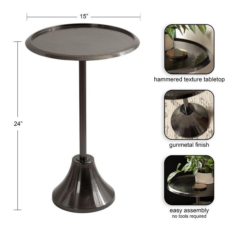 Kate and Laurel Sanzo Metal Side Table, 15x15x24, Pewter