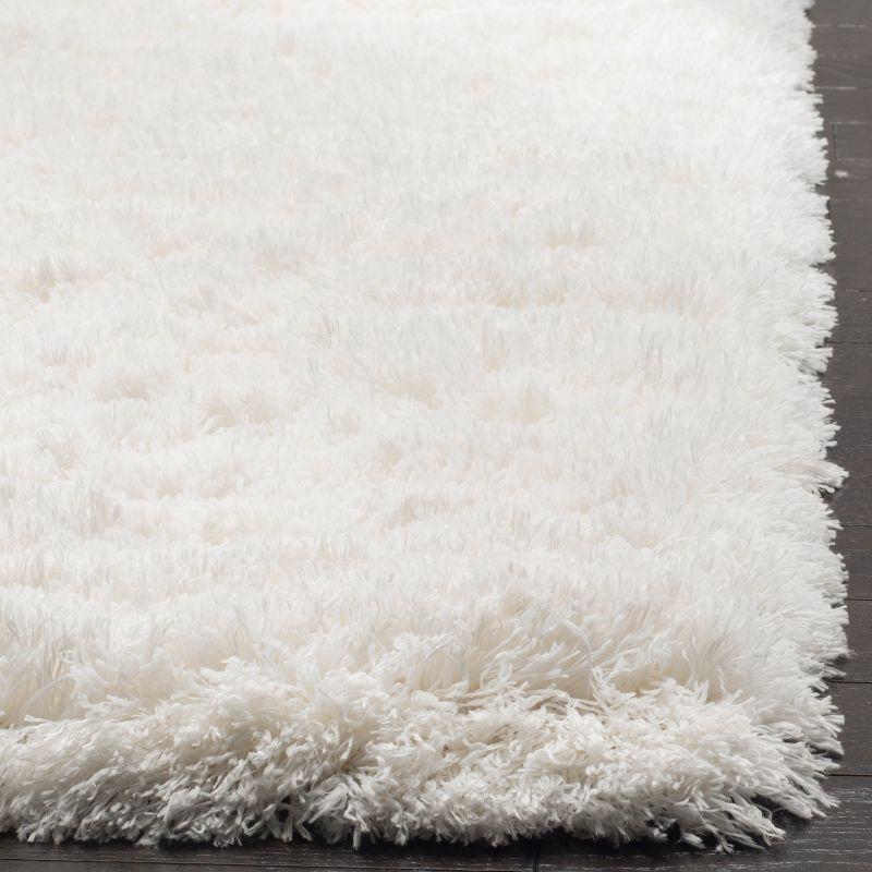 Polar Shag PSG800 Power Loomed Indoor Accent Rug - 4'x4' - White - Safavieh