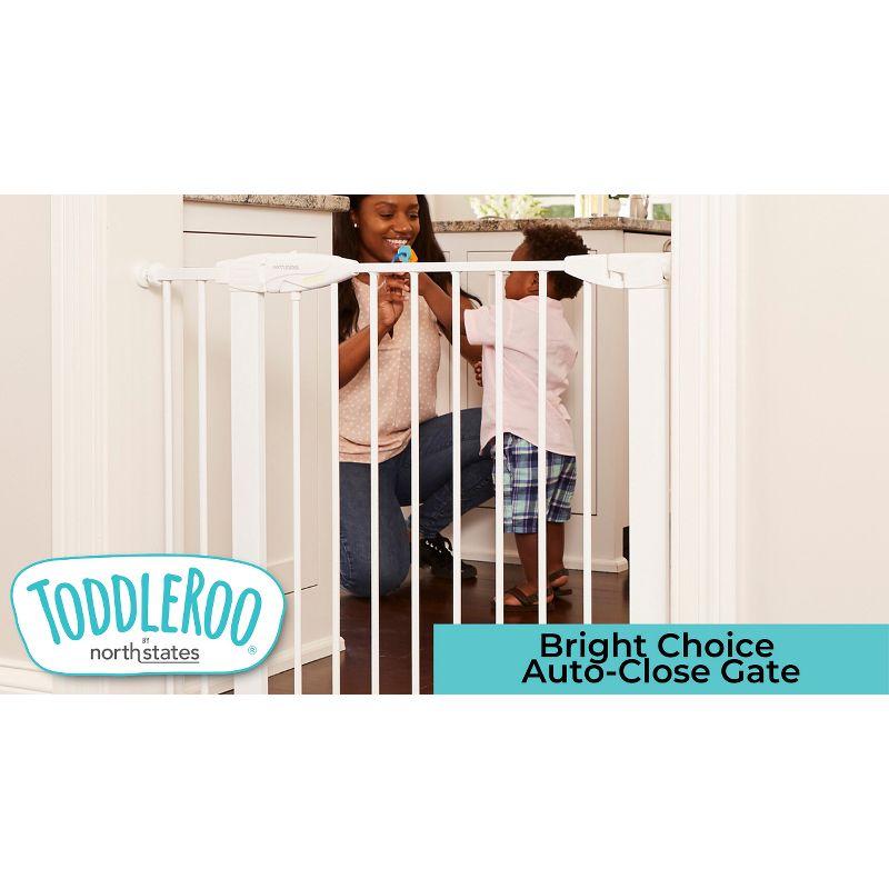 Toddleroo by North States Bright Choice Auto-Close Baby Gate - White -  29.75"-40.5" Wide