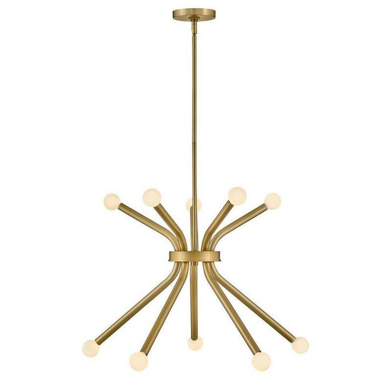 Lark Axton 10 - Light Chandelier in  Lacquered Brass