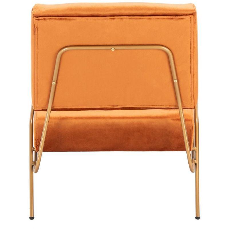 Romilly Velvet Accent Chair - Sienna/Gold - Safavieh