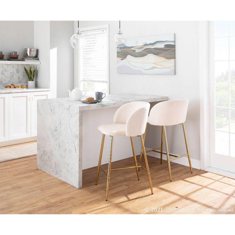 Set of 2 Fran Contemporary Counter Height Barstools - LumiSource