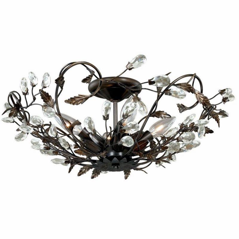 Elysian Bronze & Crystal Vine 19" Semi-Flush Ceiling Light