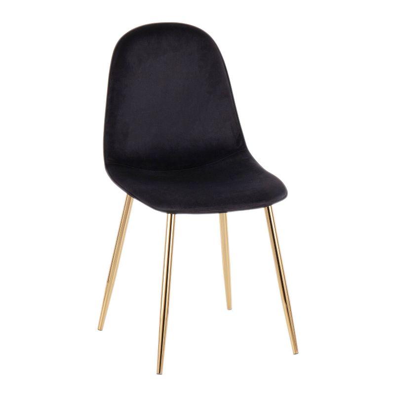 Set of 2 Pebble Contemporary Dining Chairs Gold/Black - LumiSource