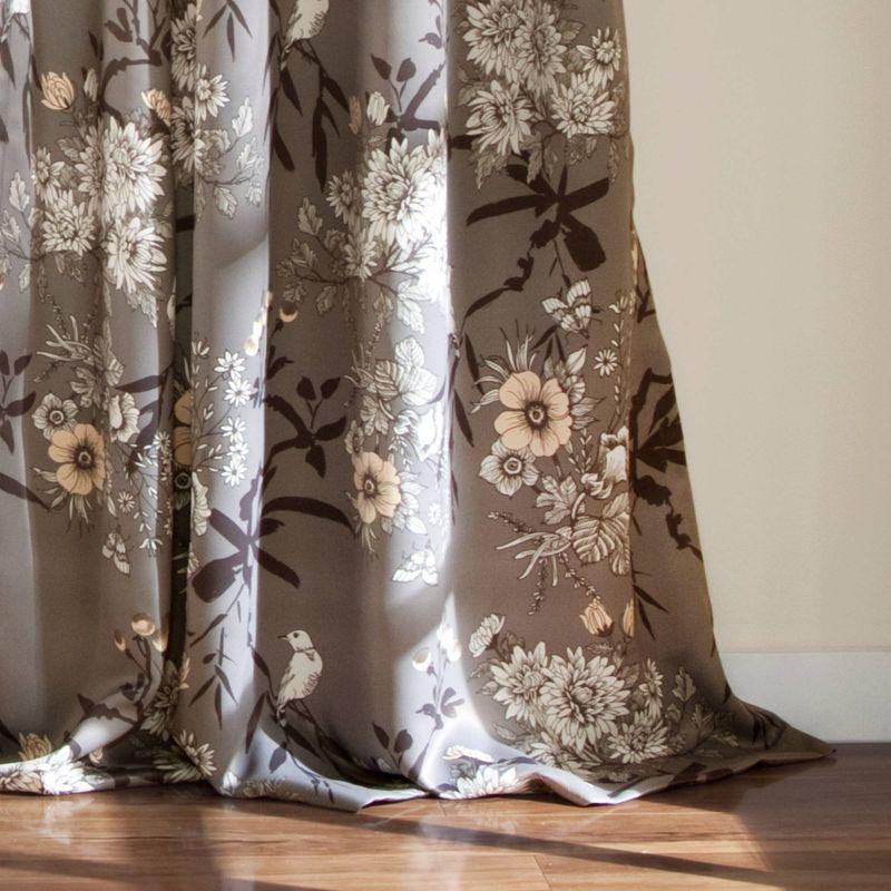 Botanical Garden Polyester Room Darkening Curtain Pair