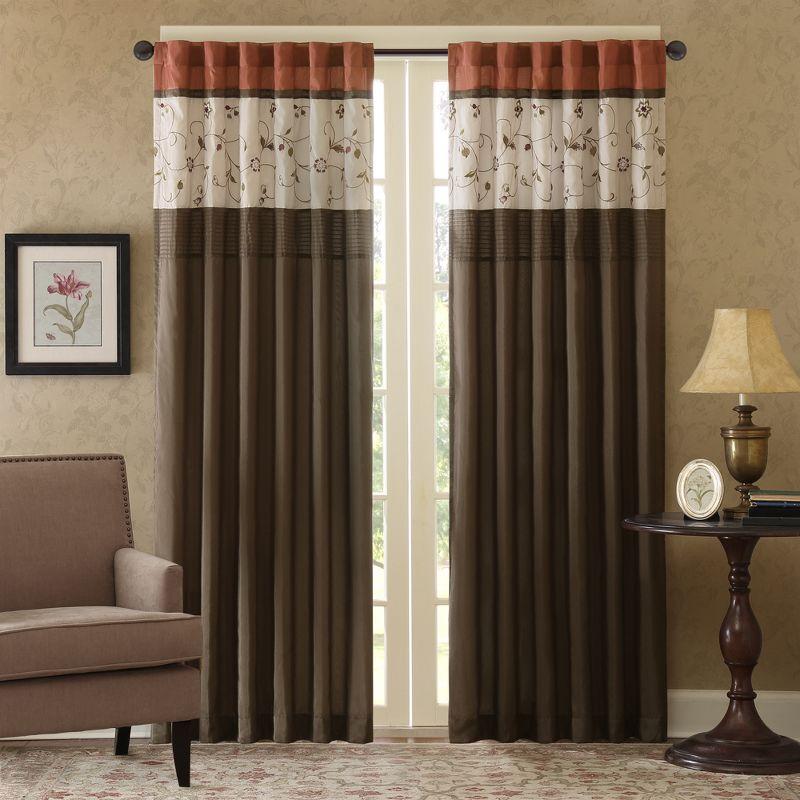 Madison Park Serene Embroidered Curtain Panel