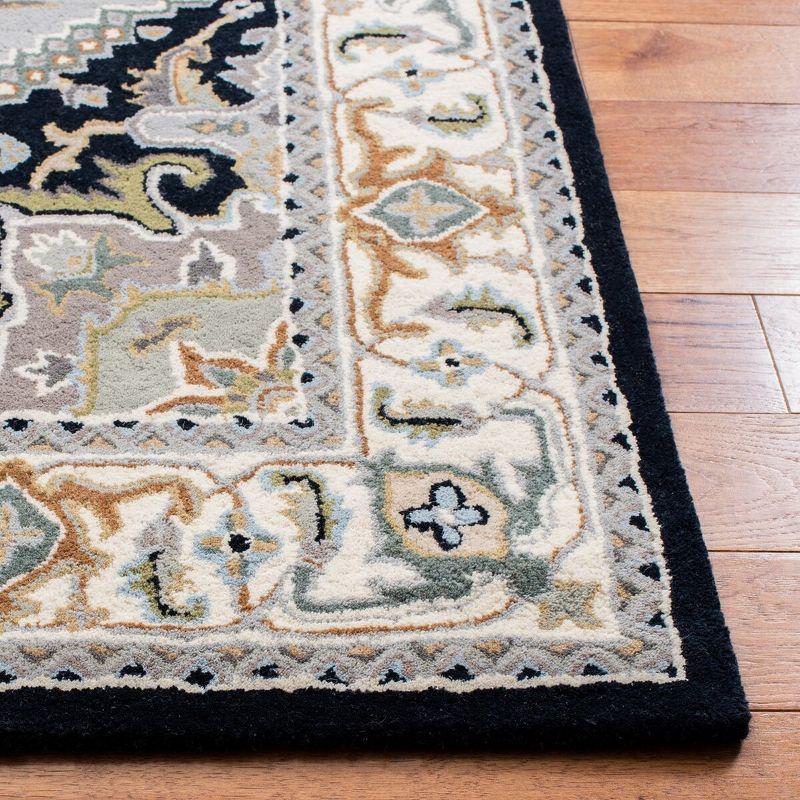 Heritage HG625 Handmade Area Rug - 5'x8' - Grey/Navy - Safavieh