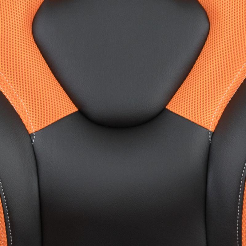 Black Nylon High-Back Ergonomic Gaming Chair with Flip-Up Arms