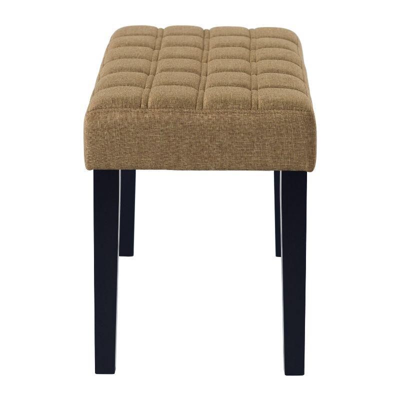 California Fabric Tufted Bench Beige - CorLiving