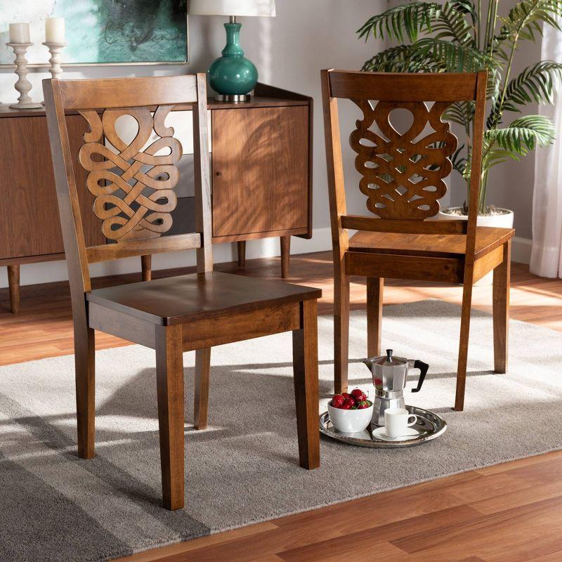 2pc Gervais Wood Dining Chair Set Brown - Baxton Studio