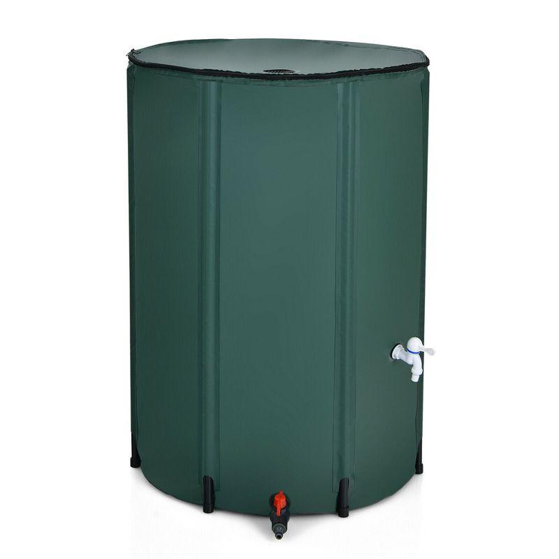 Costway 100 Gallon Portable Rain Barrel Water Collector Collapsible Tank w/Spigot Filter
