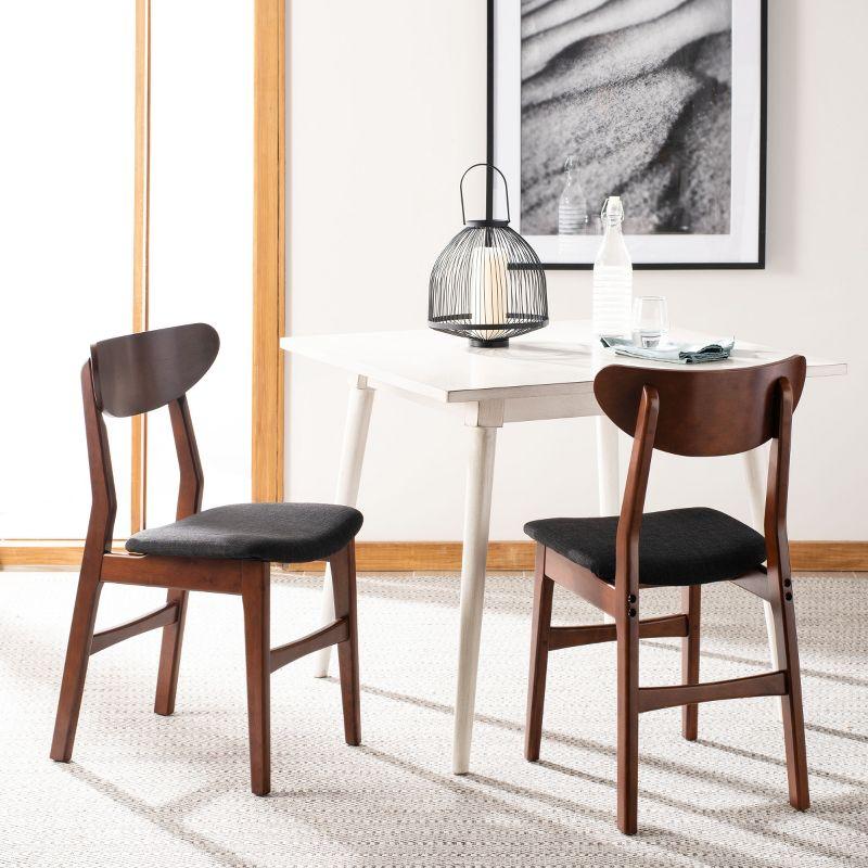 Lucca Retro Dining Chair (Set of 2) - DCH1001 - Walnut/Black - Safavieh