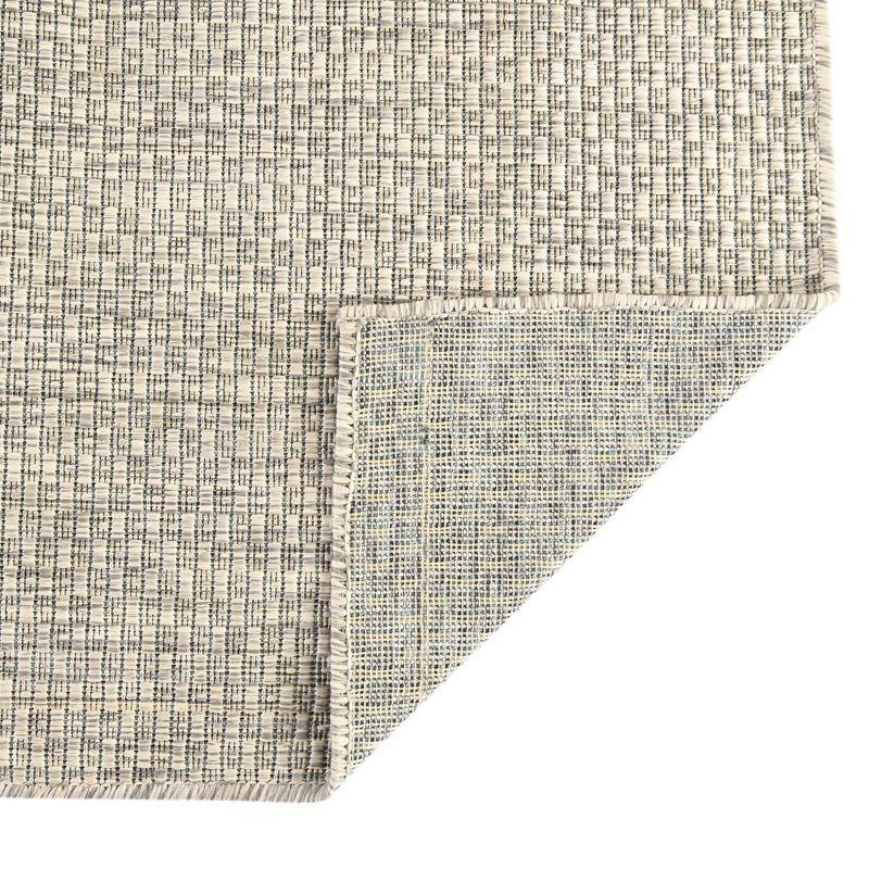 Light Gray 8' Square Stain-Resistant Outdoor Rug