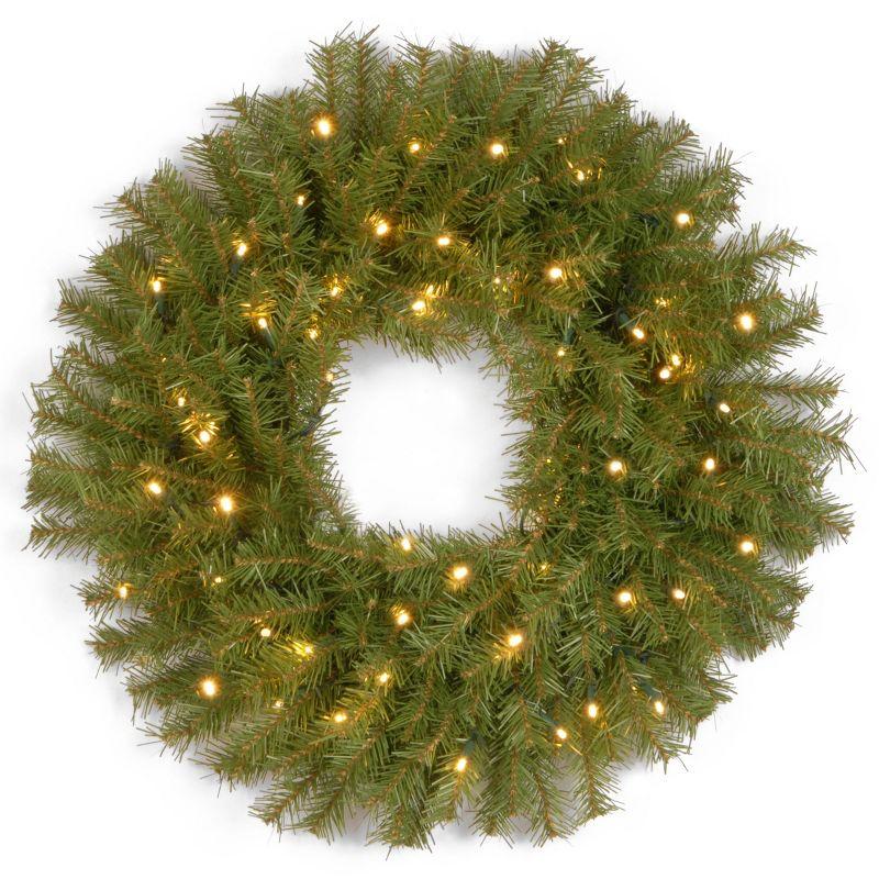 Rustic Norwood Fir 20.5" Artificial Christmas Wreath with Smart LED Lights