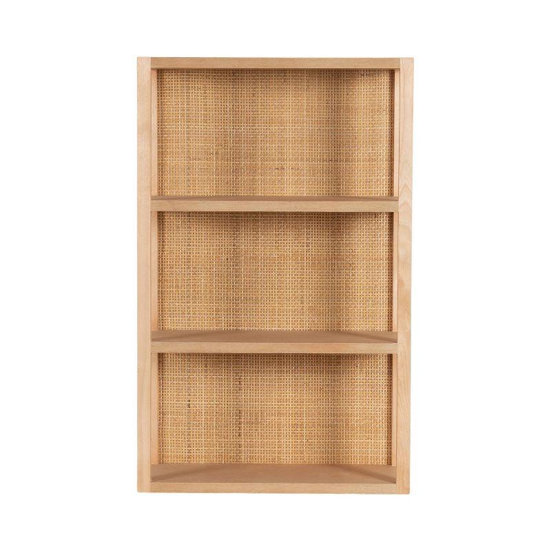 Kate & Laurel All Things Decor 30" Ori Rattan/Wood Wall Shelf Natural