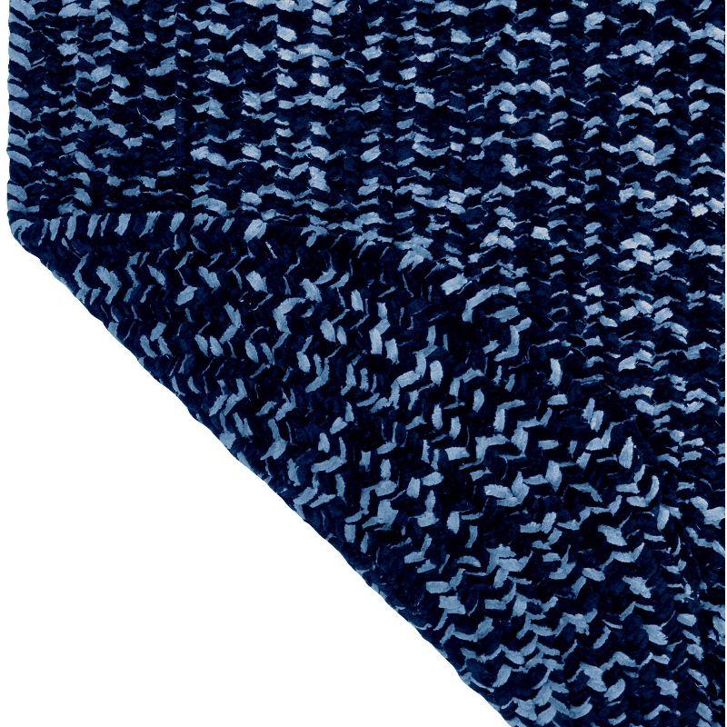 30" x 50" Chenille Tweed Collection Navy & Smoke Blue Reversible Indoor Area Utility Oval Rug - Better Trends