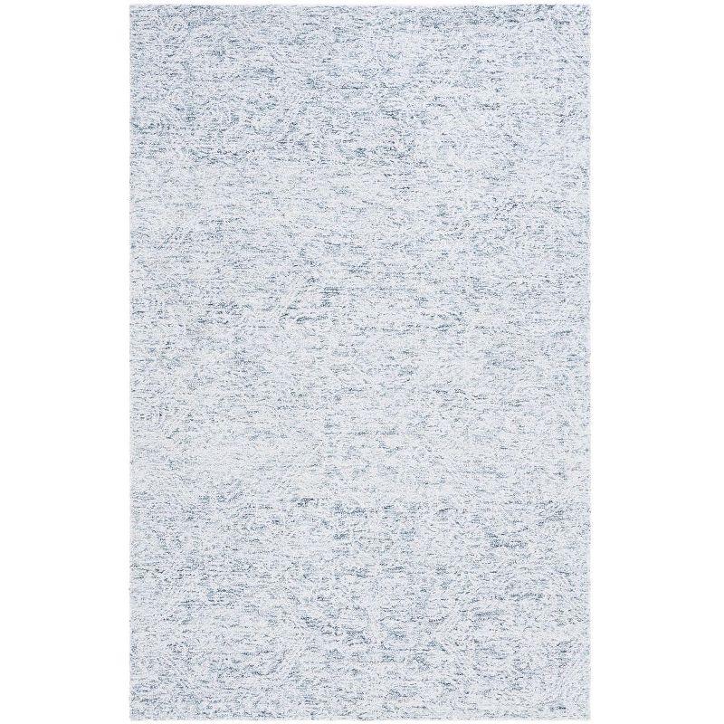 Light Blue Hand Tufted Wool and Synthetic Area Rug, 4' x 6'