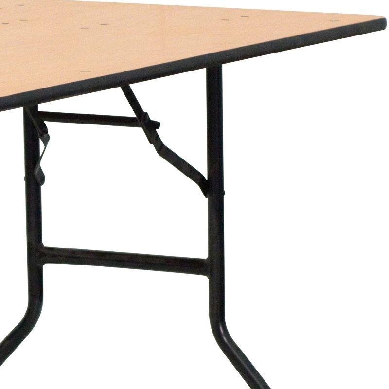 Emma and Oliver 6-Foot Rectangular Wood Folding Banquet Table with Clear Coated Finished Top