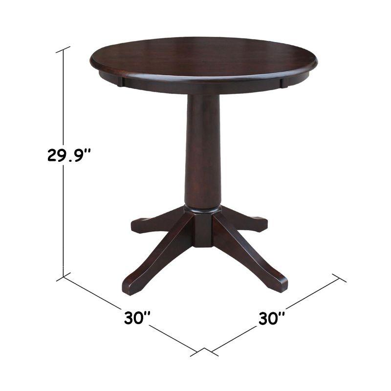 International Concepts 30" Round Top Pedestal Table-28.9" H, Rich Mocha