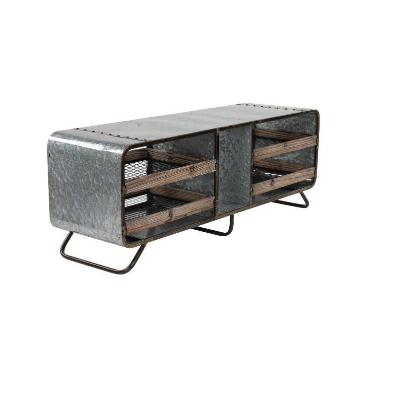 Industrial Storage Bench Gray - Olivia & May