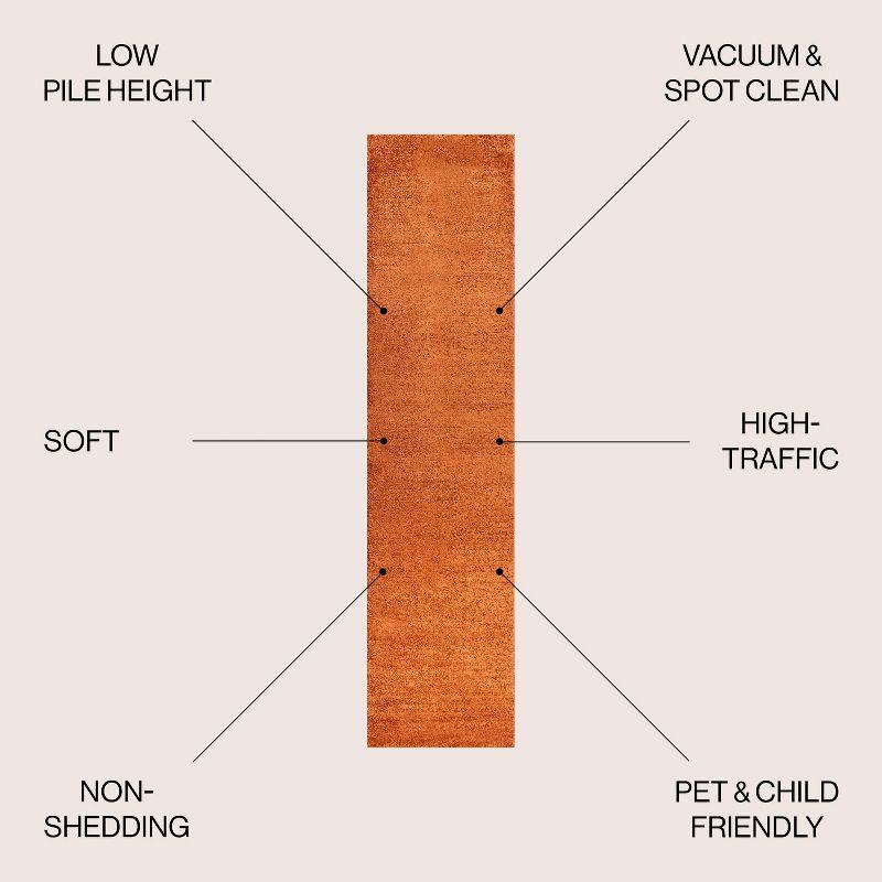 2'x10' Haze Solid Low-Pile Runner Rug, Orange - JONATHAN Y